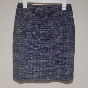 Banana Republic Navy & White Tweed Pencil Skirt